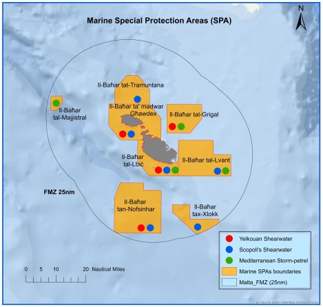 1. Map of the 8 marine Special Protection Areas (SPAs)
